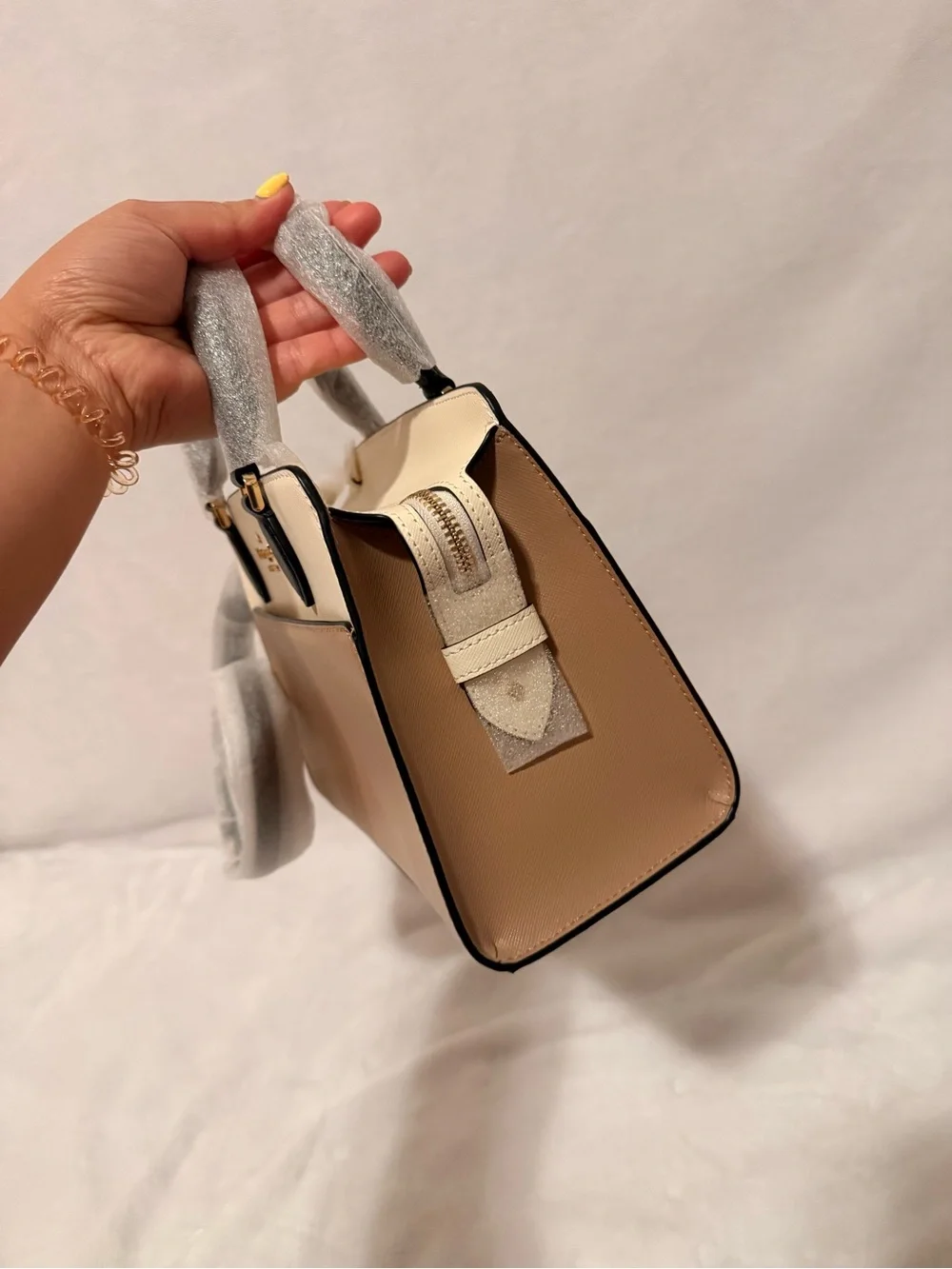 Kate Spade Madison Small Satchel Toasted Hazelnut Leather Top Handle Bag